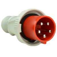 Pin and Sleeve Plug Devices 888-2199 IEC 60309 Cable Mount Plug, IP67 Rated, 100A 380-415V & 400V, 125A 220/380-240/415V, 6H, IEC 309 International Pin and Sleeve Devices  